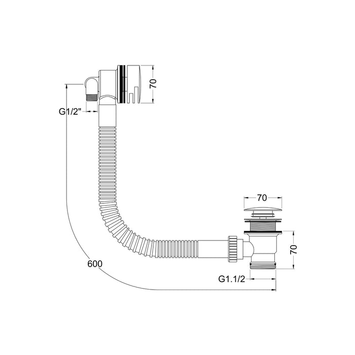 BC Designs Chlemsford Freeflow Bath Filler - Bath Filler