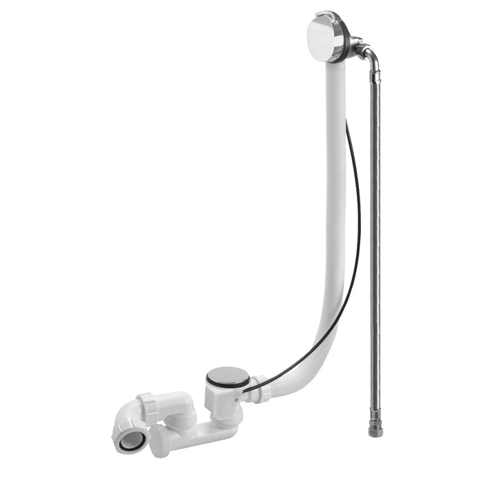 BC Designs Overflow Bath Filler - Brushed Chrome - Overflow