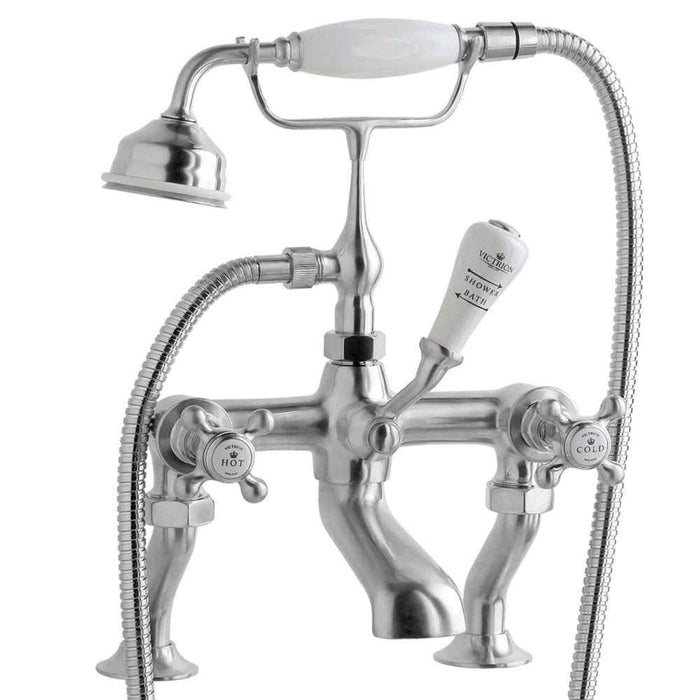 BC Designs Victrion Crosshead Deck Mounted Bath Shower