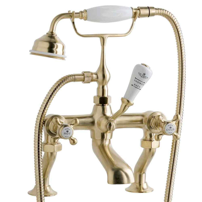 BC Designs Victrion Crosshead Deck Mounted Bath Shower
