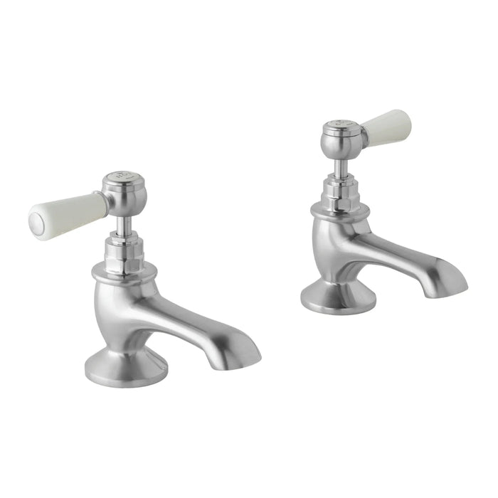 BC Designs Victrion Lever Bath Pillar Taps Pair - Brushed