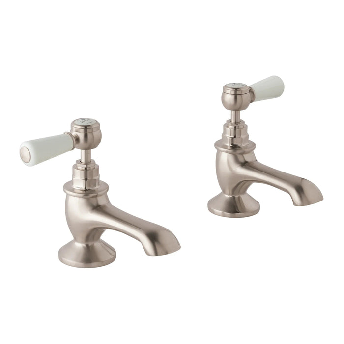 BC Designs Victrion Lever Bath Pillar Taps Pair - Brushed
