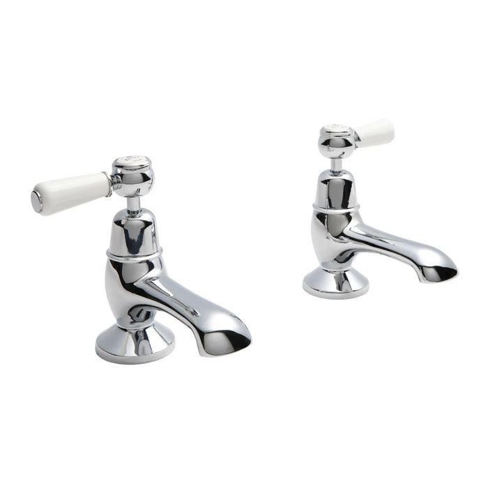 BC Designs Victrion Lever Bath Pillar Taps Pair - Chrome