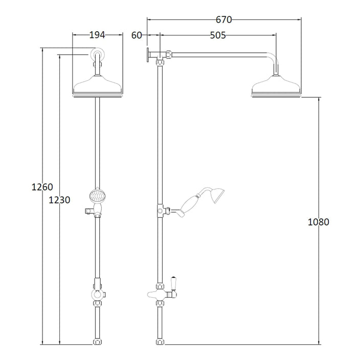 BC Designs Victrion Superbe Rigid Riser Kit with Fixed Head
