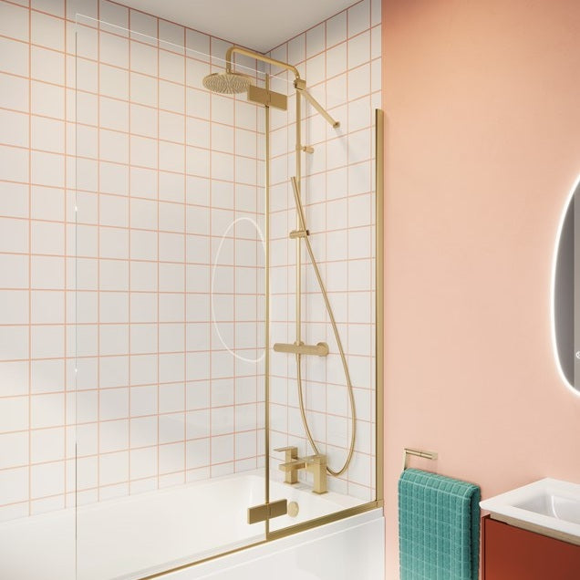 Crosswater Clear 6 Hinged Double Shower Bath Screen - 1150mm Wide