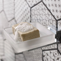 Vado Level Frosted Glass Soap Dish And Holder - Chrome