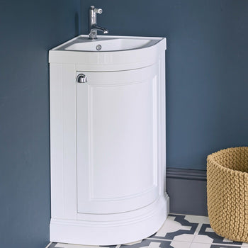 Burlington 1 Door Cloakroom Corner Vanity Unit With Basin