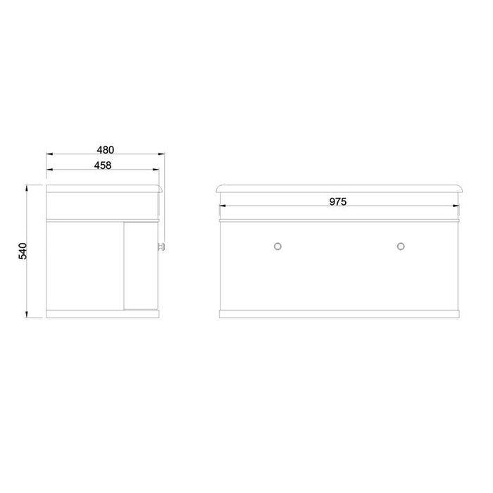 Burlington Chalfont 1000mm 1 Drawer Wall Hung Vanity Unit