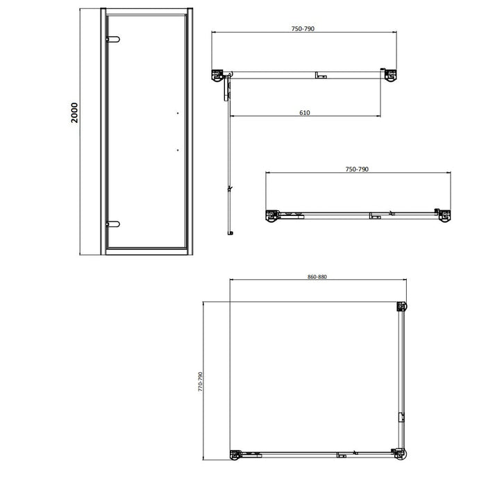 Burlington Classique Hinged Shower Door With Side Panel