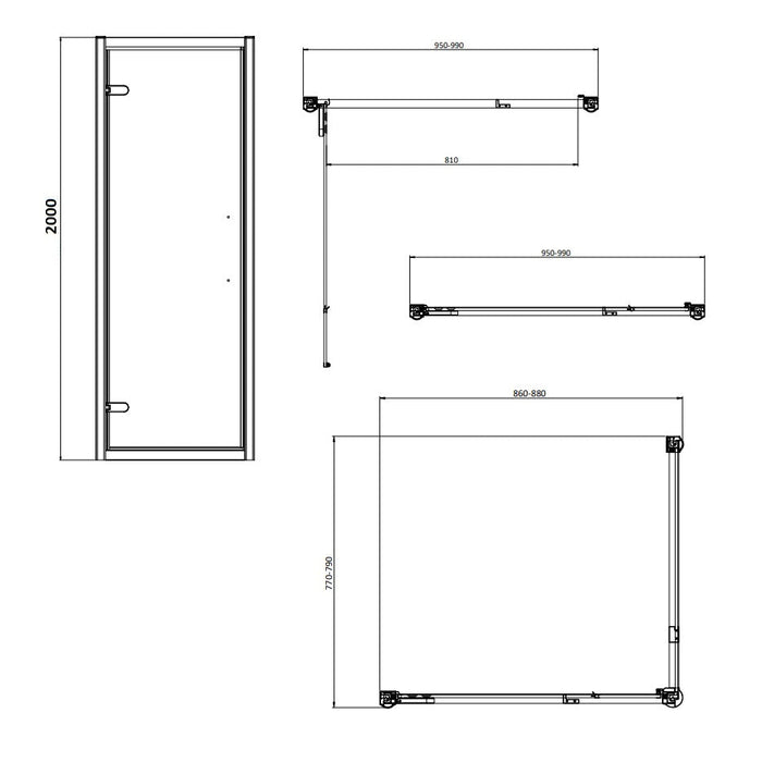 Burlington Classique Hinged Shower Door With Side Panel