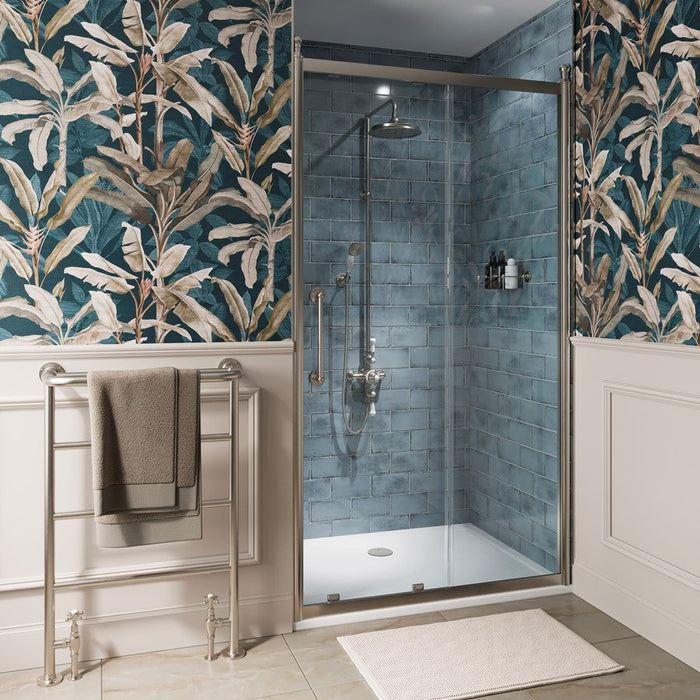Burlington Classique Recessed Sliding Shower Door - Brushed