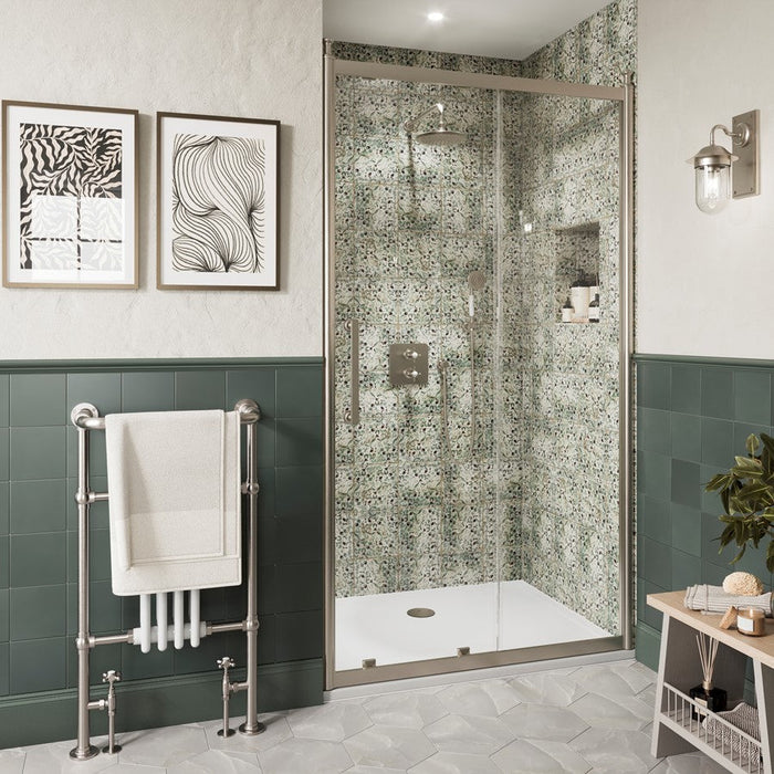 Burlington Classique Recessed Sliding Shower Door - Brushed
