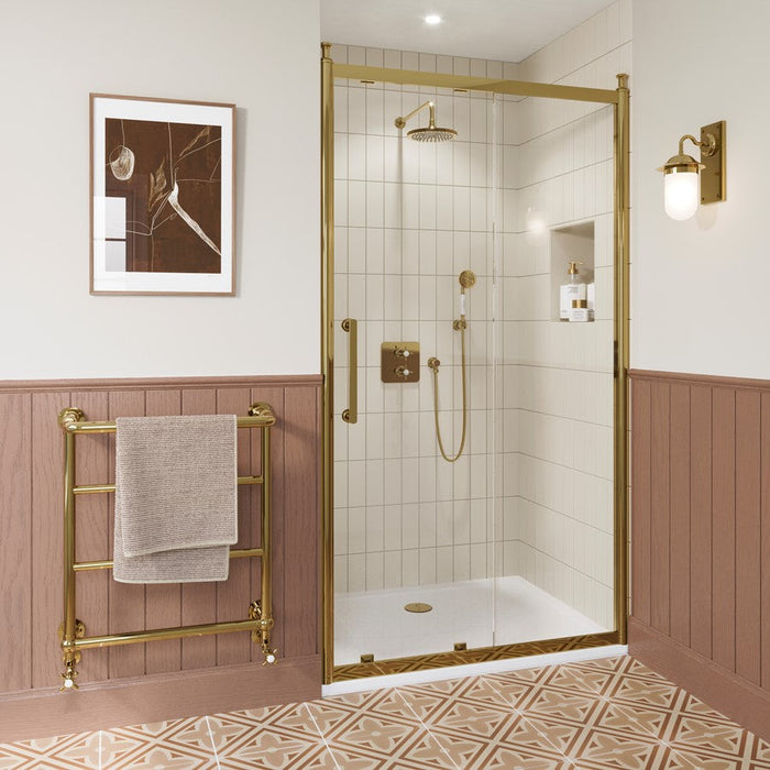 Burlington Classique Recessed Sliding Shower Door - Gold