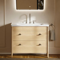 Burlington Strand 1000mm 2 Drawer Floorstanding Vanity Unit with Ceramic Basin & Handles