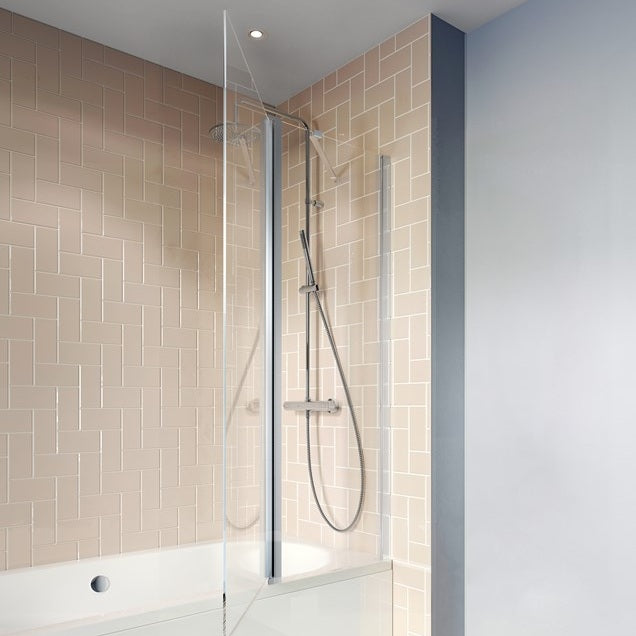 Crosswater Clear 6 Hinged Double Shower Bath Screen - 1150mm Wide