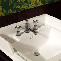 Burlington Quarter Turn 3 Hole Deck Mounted Basin Mixer Tap With Pop Up Waste And Claremont Handles