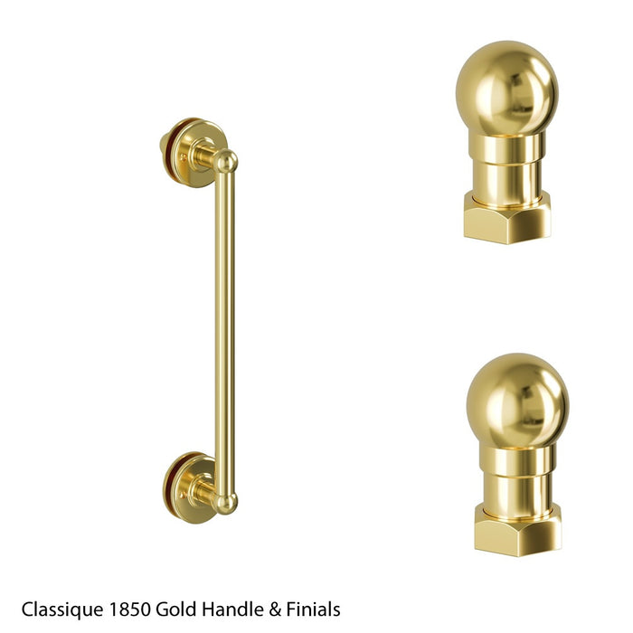 Burlington Classique 1850 Shower Door Handle And Profile Finial Pair