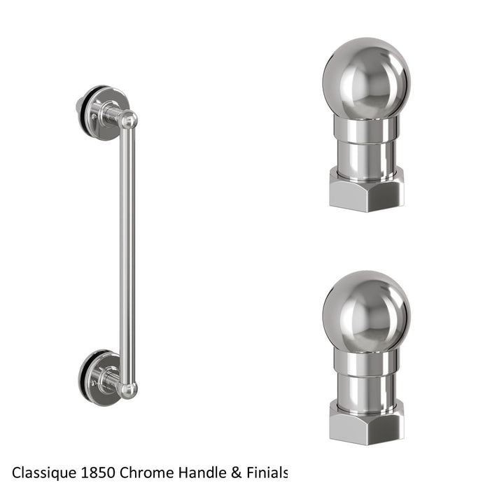 Burlington Classique 1850 Shower Door Handle And Profile Finial Pair
