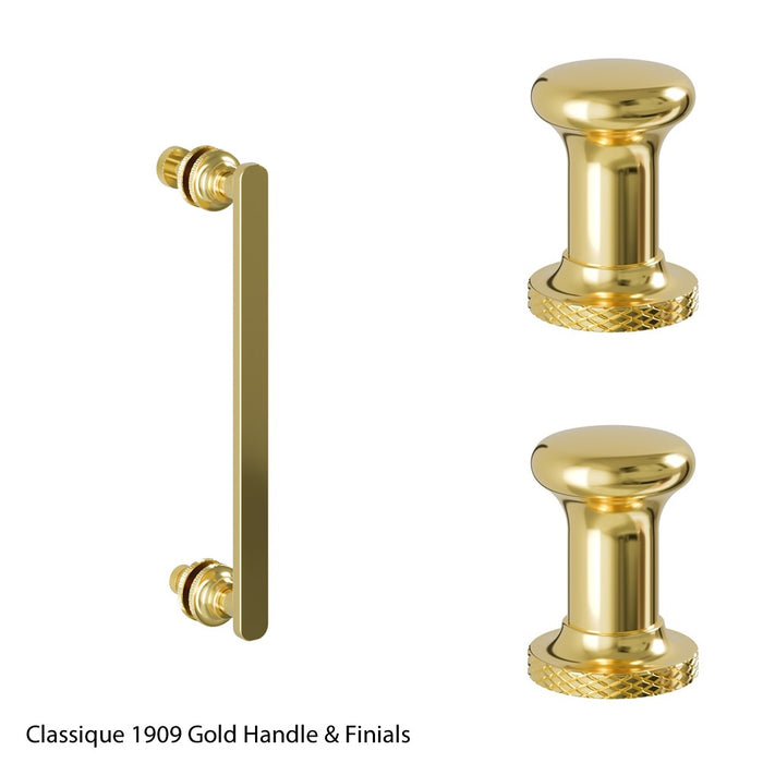 Burlington Classique 1909 Shower Door Handle And Profile Finial Pair