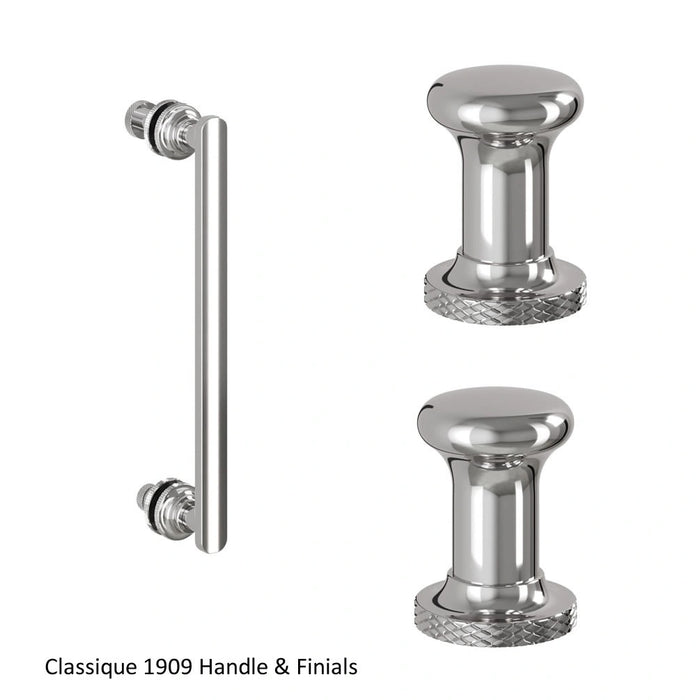 Burlington Classique 1909 Shower Door Handle And Profile Finial Pair