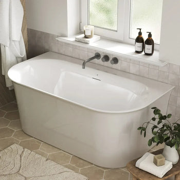 Crosswater Cursa Back To Wall Bath With Overflow And Waste