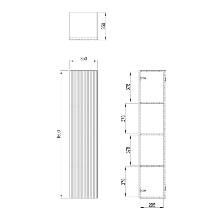 Crosswater Limit 1 Door Wall Hung Tall Storage Unit - 350mm