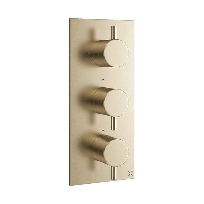 Crosswater MPRO 2 Outlet 3 Handle Portrait Concealed