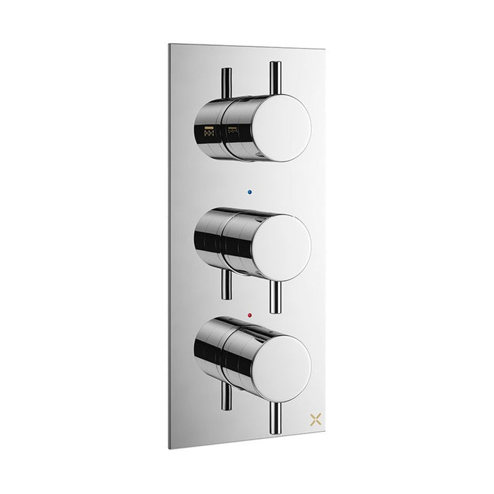 Crosswater MPRO 2 Outlet 3 Handle Portrait Concealed