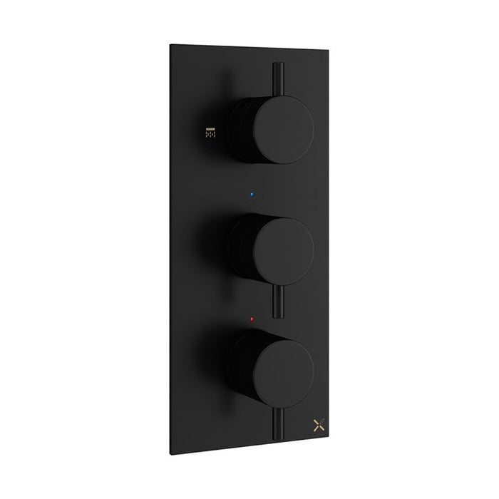 Crosswater MPRO 2 Outlet 3 Handle Portrait Concealed