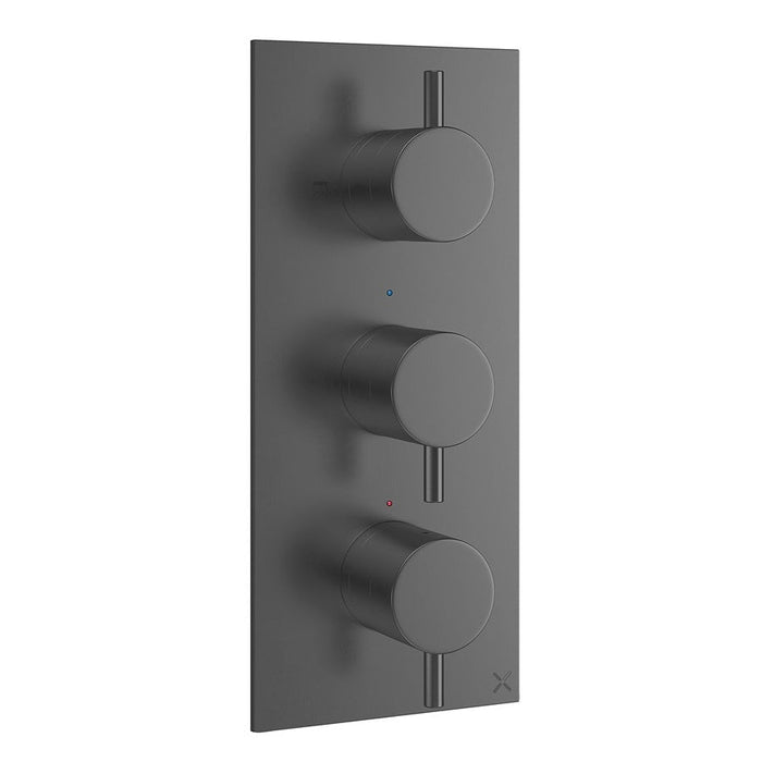 Crosswater MPRO 2 Outlet 3 Handle Portrait Concealed