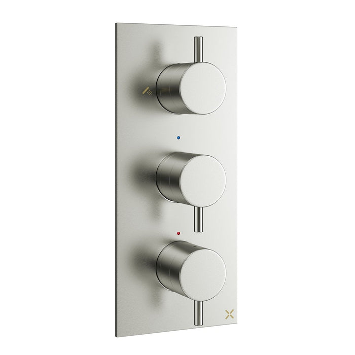 Crosswater MPRO 3 Outlet 3 Handle Portrait Concealed