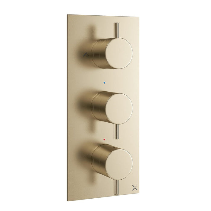 Crosswater MPRO 3 Outlet 3 Handle Portrait Concealed