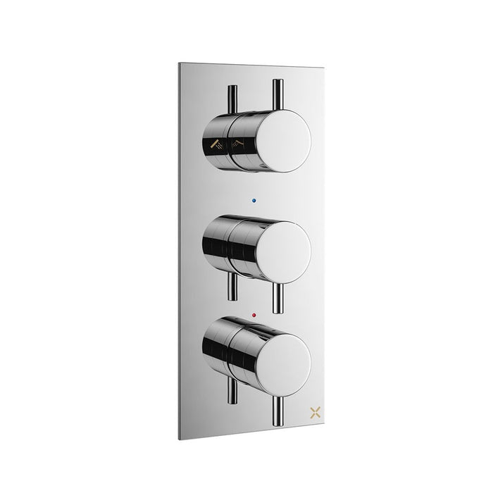 Crosswater MPRO 3 Outlet 3 Handle Portrait Concealed