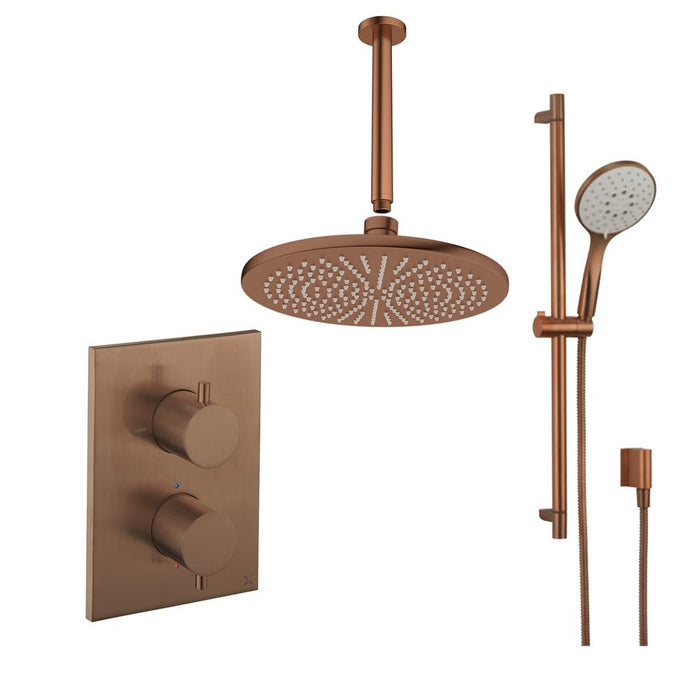 Crosswater MPRO Dual Outlet Shower Set with Rain Head