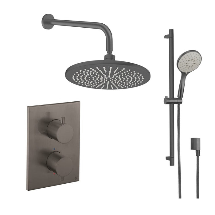 Crosswater MPRO Dual Outlet Shower Set with Rain Head