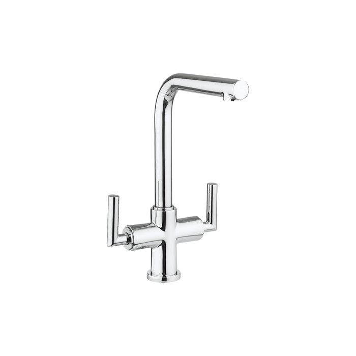Crosswater Svelte Dual Lever Kitchen Mixer Tap Chrome - Taps