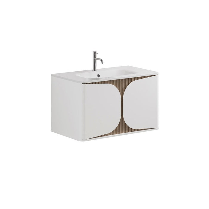 Crosswater Tambour 1 Drawer Wall Hung Vanity With Basin
