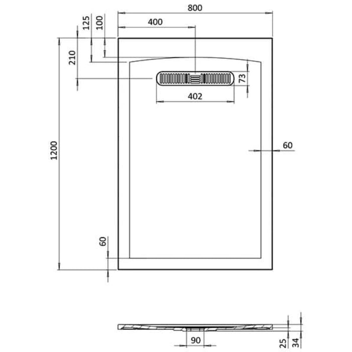 Crosswater Vito Rectangular Shower Tray - White
