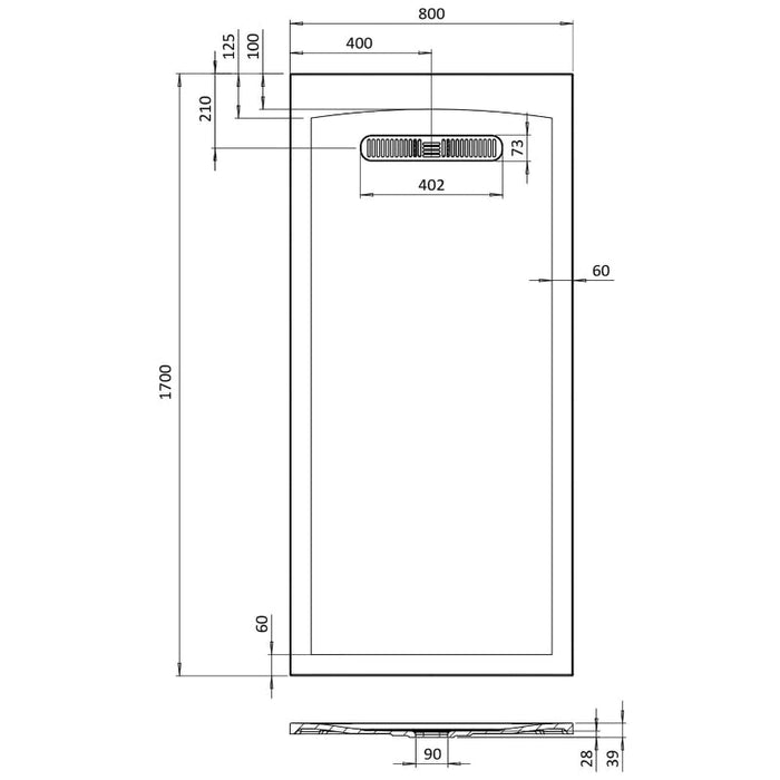 Crosswater Vito Rectangular Shower Tray - White