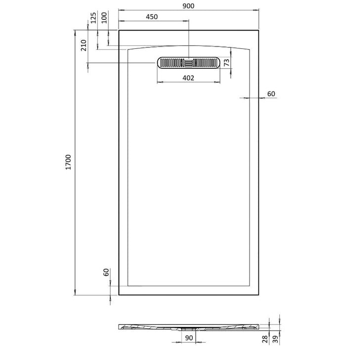 Crosswater Vito Rectangular Shower Tray - White