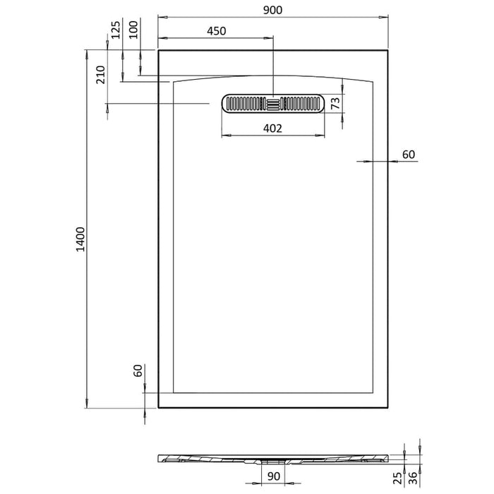 Crosswater Vito Rectangular Shower Tray - White