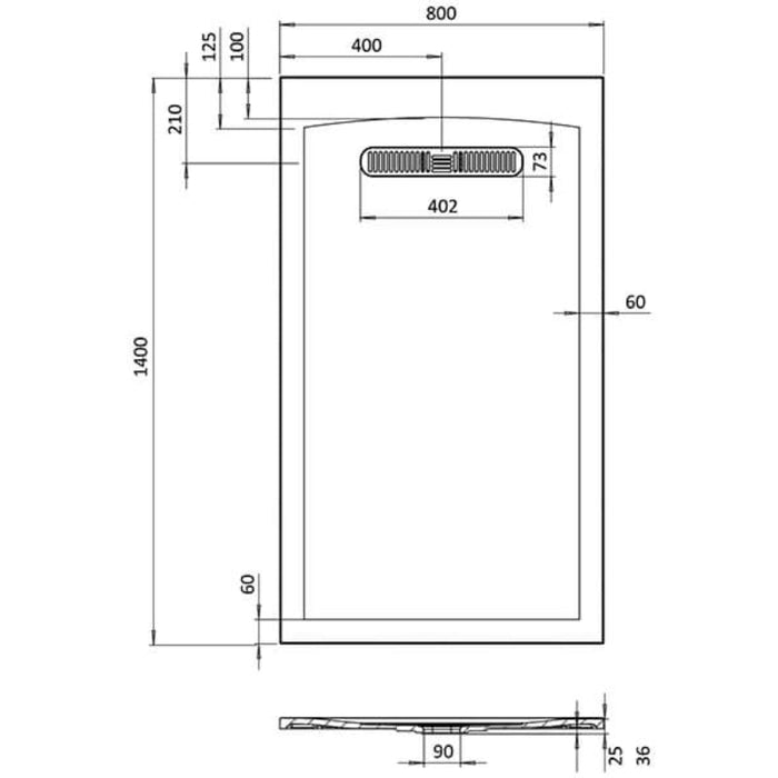 Crosswater Vito Rectangular Shower Tray - White