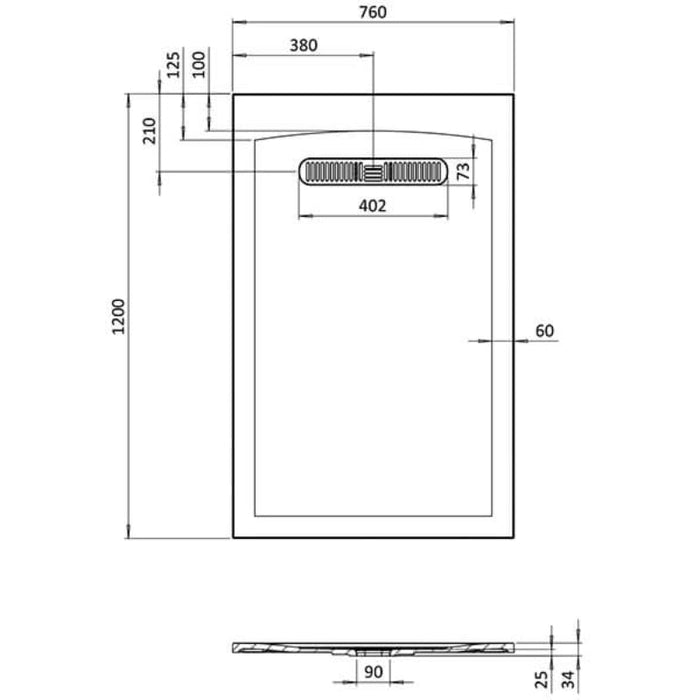 Crosswater Vito Rectangular Shower Tray - White