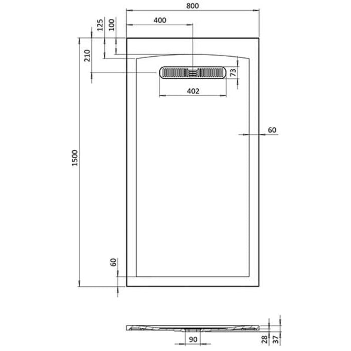 Crosswater Vito Rectangular Shower Tray - White