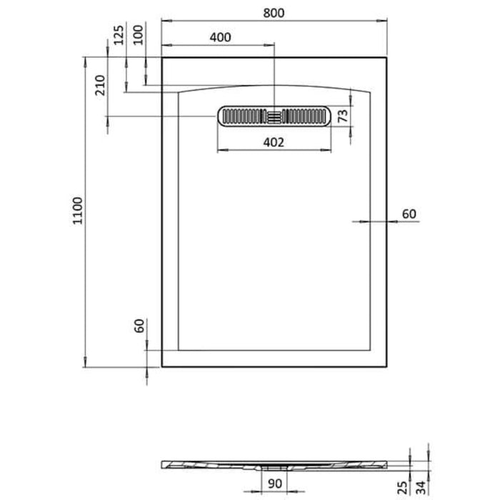 Crosswater Vito Rectangular Shower Tray - White