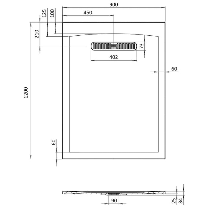 Crosswater Vito Rectangular Shower Tray - White