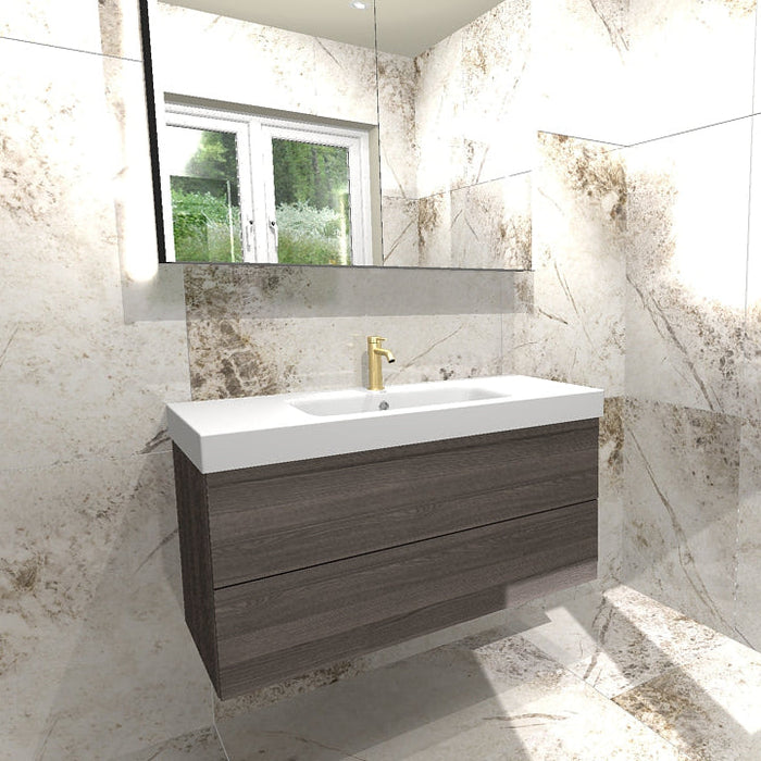 Dansani 100cm vanity unit with basin in Ash Grey