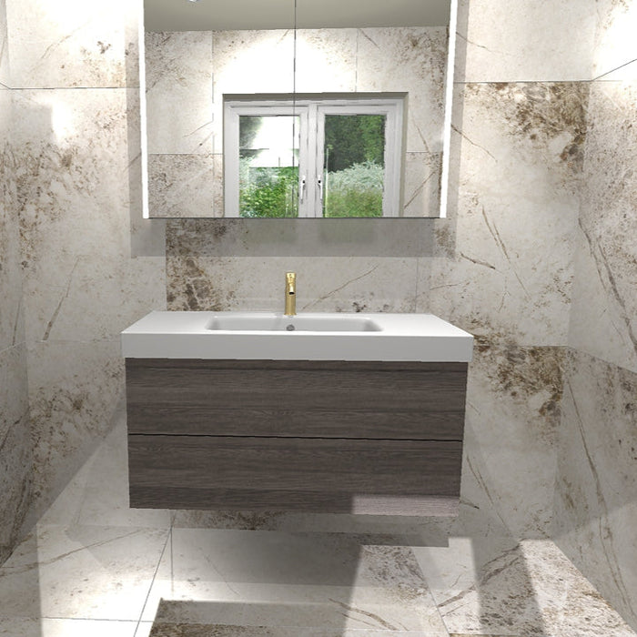 Dansani 100cm vanity unit with basin in Ash Grey