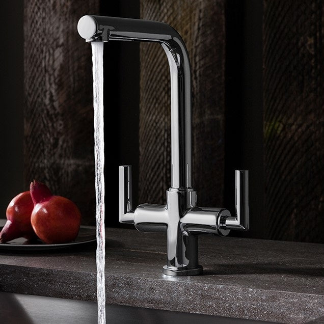 Crosswater Svelte Dual Lever Kitchen Mixer Tap Chrome