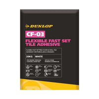 Dunlop CF-03 Flexible Fast Set Tile Adhesive - White - 20kg